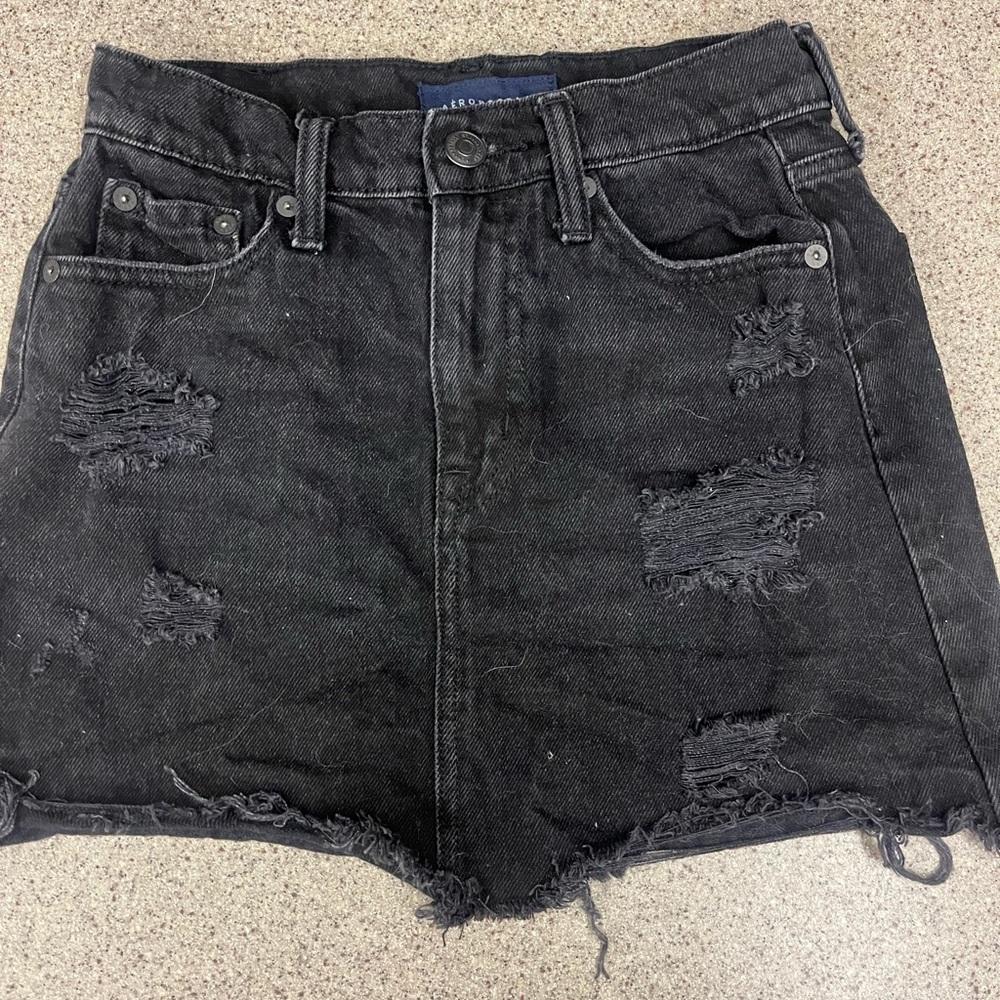Aeropostale Black Jean mini skirt size 0